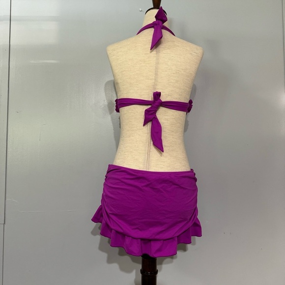 Kenneth Cole New York Fuschia Purple Ruffle Bikini Set - Picture 2 of 11